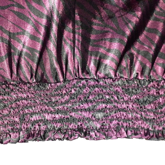 Purple and Black, Animal Print Vanity Sleeveless Halter Top - Picture 3 of 5